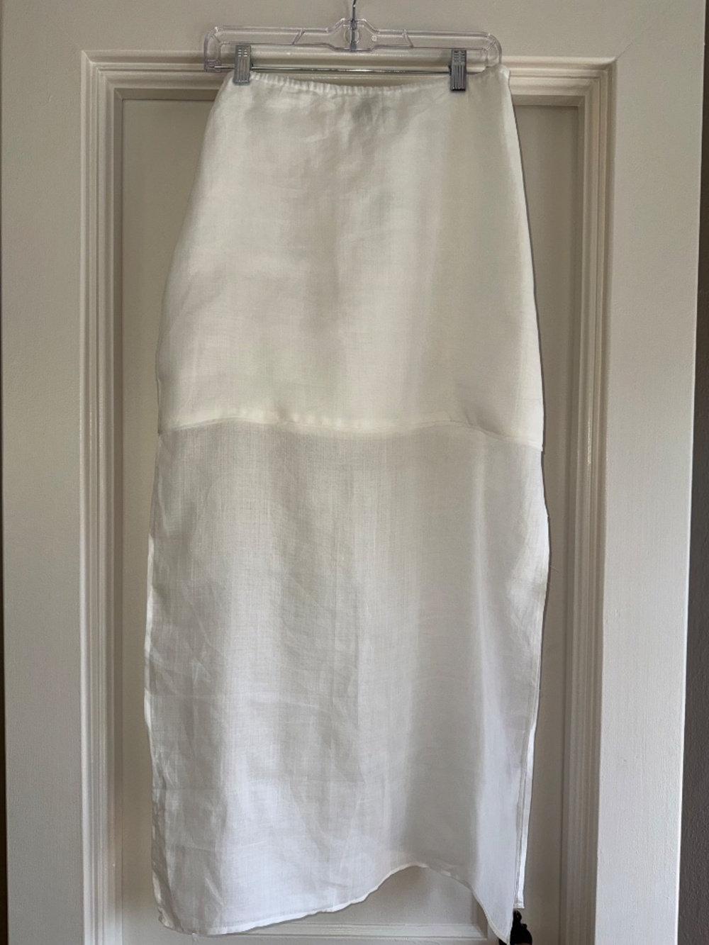 Dissh Kai White Ramie Midi Skirt. Oyster. Size 10 NWT - Picture 5 of 6